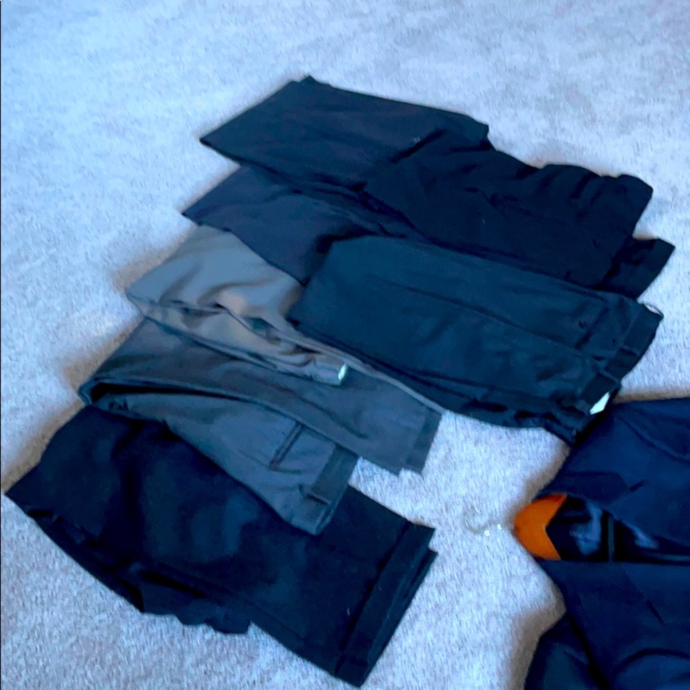 7 pairs of Armani slacks navy black taupe gray